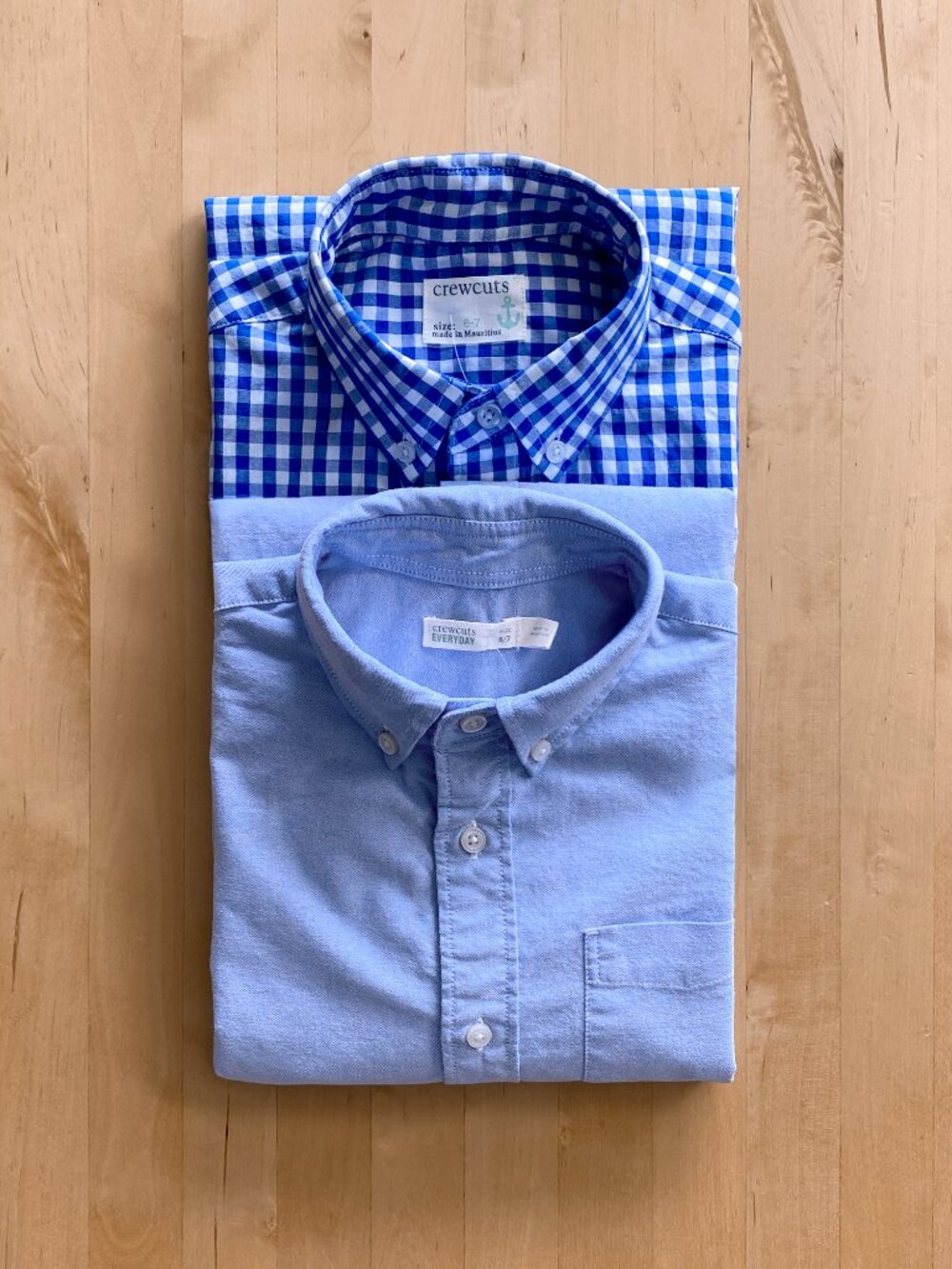 Two J.Crew Crewcuts Long Sleeve Dress Shirts Boy's 6/7